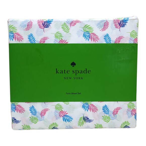 Kate Spade Twin Sheet Set 100% Cotton Percale Palm Trees Floral - Picture 7 of 7